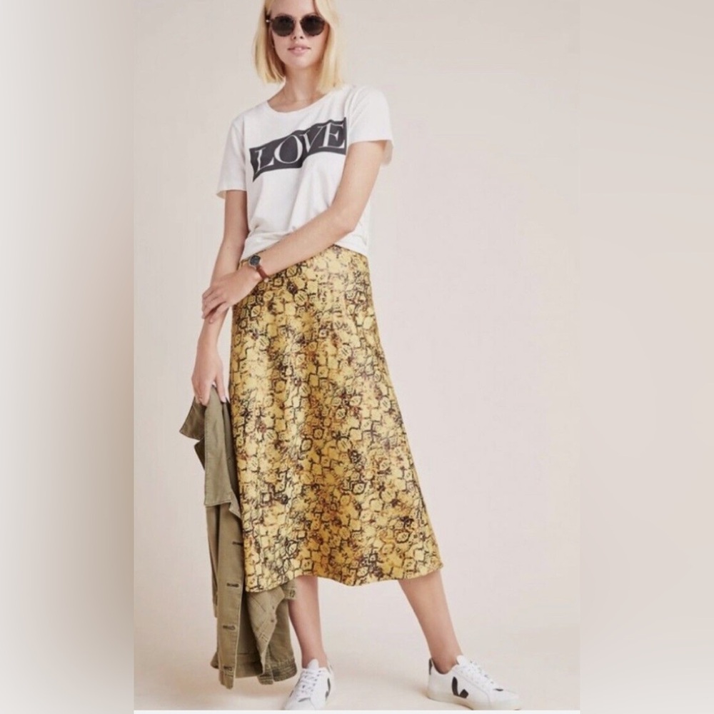 Anthropologie  “snakeskin” patern Midi